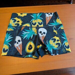 Constantly Varied Gear CVG ice cream skulls pineapple XS shorts 2.5 inseam